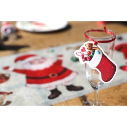 6 tarjetas de lugar Pap Noel con cinta. n1