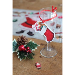 6 tarjetas de lugar Pap Noel con cinta. n2