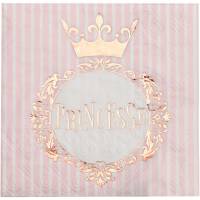 20 servilletas de princesa de oro rosa.