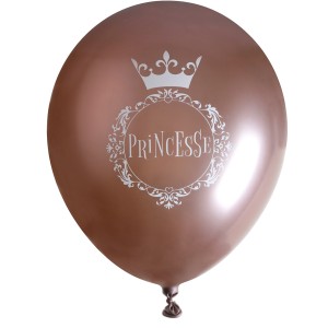 6 globos de princesa de oro rosa