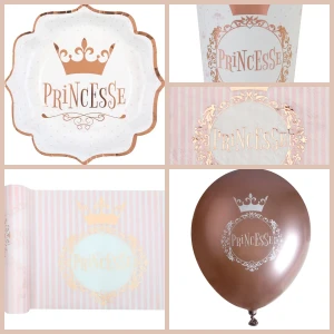 Caja de fiesta de princesa grande de oro rosa