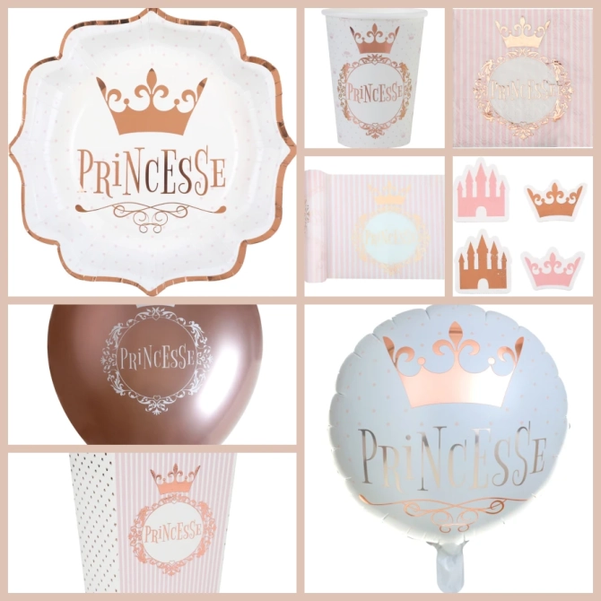Caja de Fiesta Maxi Princesa Oro Rosa 