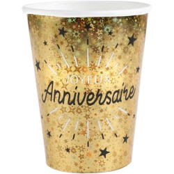 Caja de fiesta de cumpleaos dorada y brillante. n2