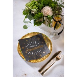 10 servilletas de cumpleaos doradas y brillantes.. n3