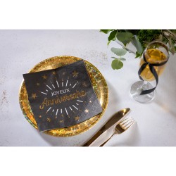 10 servilletas de cumpleaos doradas y brillantes.. n4