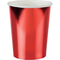 10 vasos rojo brillantes