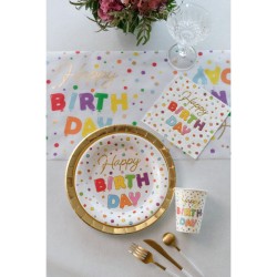 20 servilletas  Happy Birthday Lunares. n2