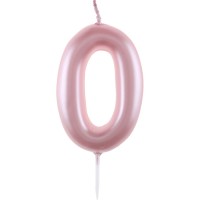 Vela nmero 0 - Rosa pastel
