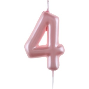 Vela nmero 4 - Rosa pastel