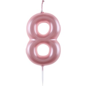 Vela nmero 8 - Rosa pastel