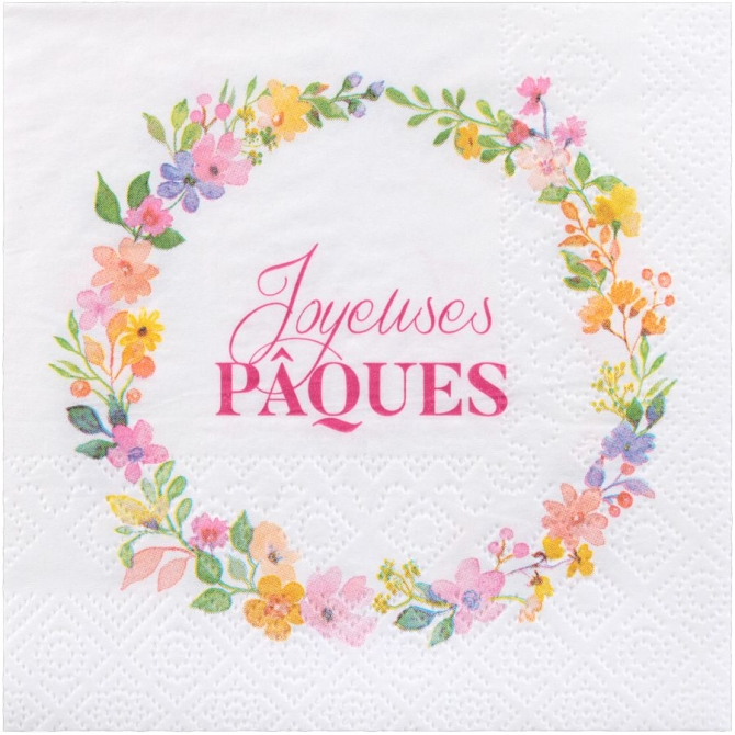 12 servilletas peque�as de primavera Feliz Pascua 