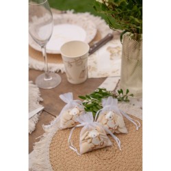 4 Pequeñas Bolsitas de Tela (10 cm) - Pequeño Osito. n°2
