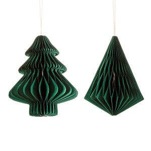 2 colgantes magnticos en forma de panal de abeto y diamantes - Verde abeto