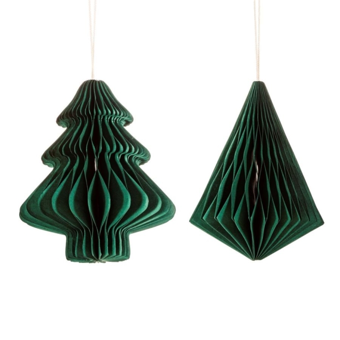 2 colgantes magnticos en forma de panal de abeto y diamantes - Verde abeto 