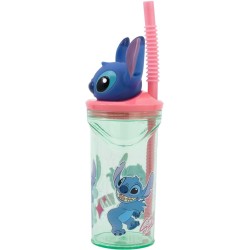 Gobelet en Plastique 360 ml avec Paille et Figurine 3D  Stitch. n2