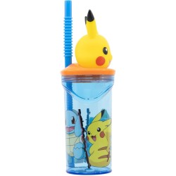 Gobelet en Plastique 360 ml avec Paille et Figurine 3D  Pokmon. n1