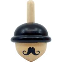 1 peonza de madera - Monsieur Moustache