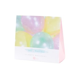 16 globos arcoiris pastel. n1