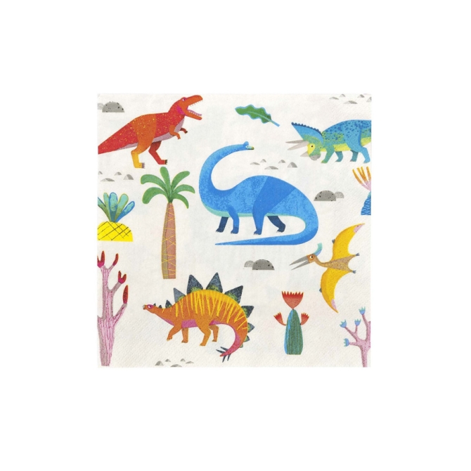 20 Servilletas Dino Colors - Reciclables 