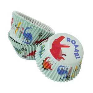 30 envoltorios para cupcakes Dino Colors