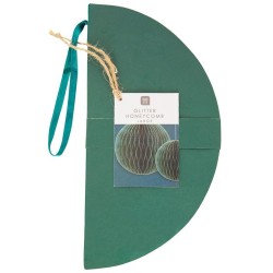 Bola de nido de abeja con purpurina verde - 30 cm. n3