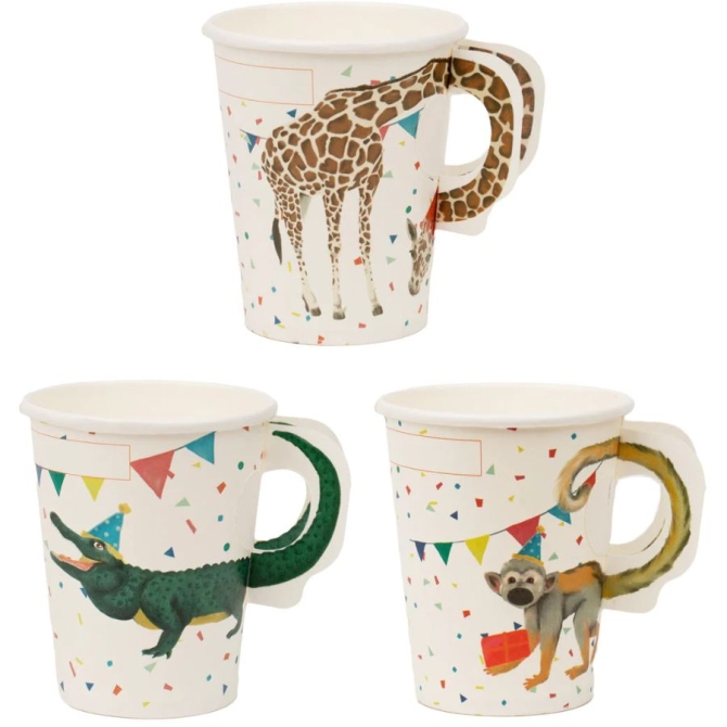 8 Vasos Safari Animal Party 