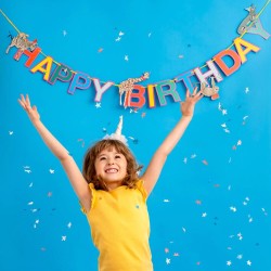 Guirnalda  Happy Birthday safari animal partido. n1