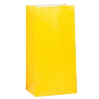 12 bolsas de papel amarillo