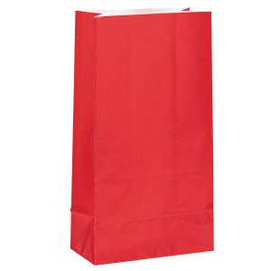 12 bolsas de papel rojo