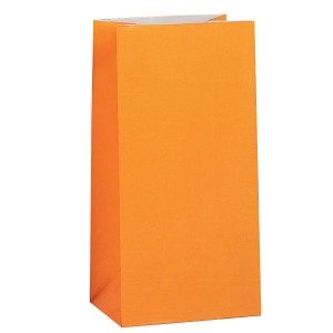 12 bolsas de papel naranja