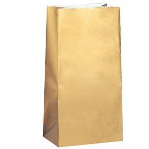 10 bolsas de papel doradas