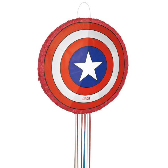 Pull Piñata con escudo del Capitán América 