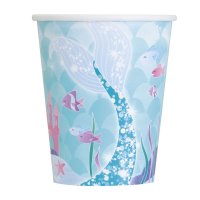 8 vasos de princesa sirena