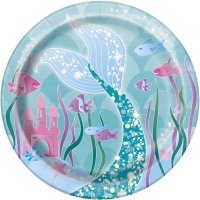 8 platos pequeos de princesa sirena