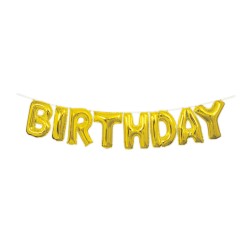 Guirnalda de globos dorados Happy Birthday. n2