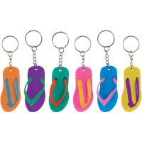 6 llaveros de chanclas