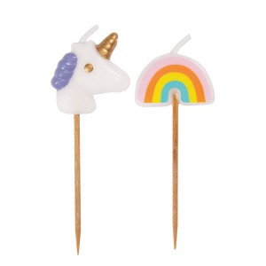 6 Mini Velas Unicornio Mgico (7 cm)