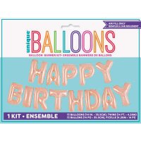 Guirnalda de globos Happy Birthday (4,26 m) - Oro rosa