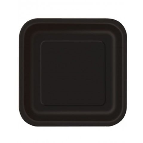 14 Platos Cuadrados Negros 