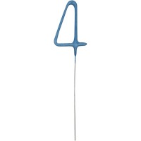 Vela mgica azul 17 cm - Nmero 4