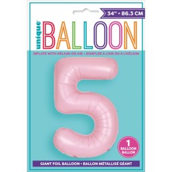 Globo gigante rosa mate - Nmero 5. n1