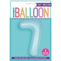 Globo gigante azul mate - Nmero 7. n1