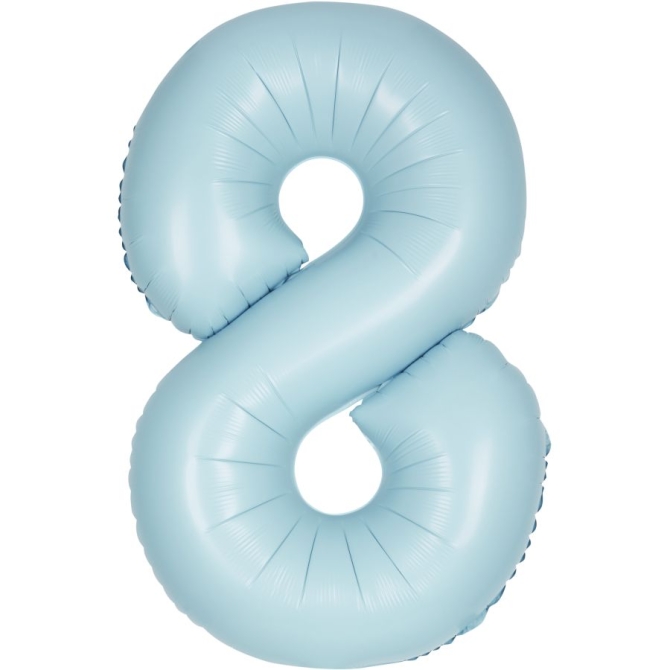 Globo gigante azul mate - Número 8 