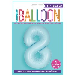 Globo gigante azul mate - Número 8. n°1