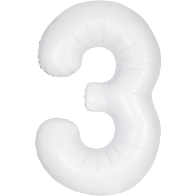 Globo gigante blanco mate - Número 3 