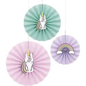 3 Abanicos Unicornio