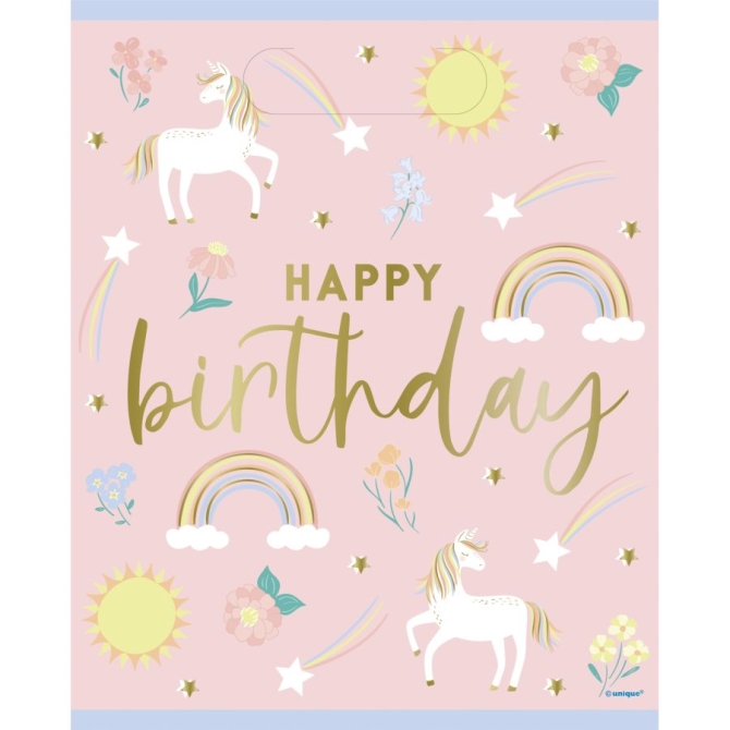 8 Bolsitas de regalo unicornio