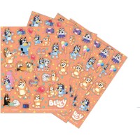 Contiene : 1 x 4 hojas de pegatinas de Bluey Hooray