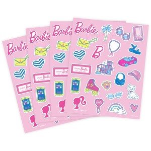 4 hojas de pegatinas de Barbie