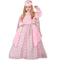 Disfraz de Princesa de terciopelo rosa, 5-6 aos